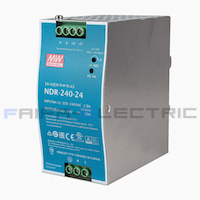 NDR-240-24-NDR-240-24, DIN Rail Power Supply, 89%, 24V, 10A, 240W, Adjustable